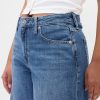 Calça jeans larga ultramacia e de cintura média curvilínea