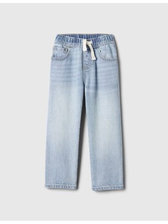 Calça jeans larga ultramacia para bebês e crianças pequenas