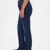 Calça jeans reta e justa curvilínea de cintura alta dos anos 90