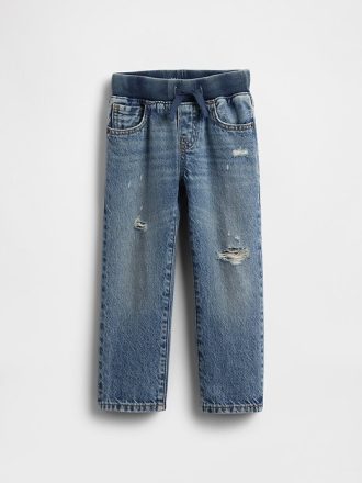 Calça jeans reta original para bebês e crianças pequenas
