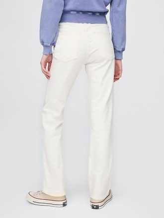 Calça jeans reta slim dos anos 90 de cintura alta