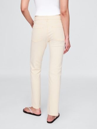 Calça jeans reta slim dos anos 90 de cintura alta