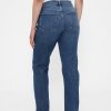 Calça jeans reta slim dos anos 90 de cintura alta