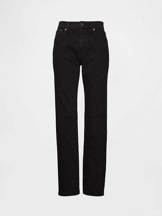 Calça jeans reta slim dos anos 90 de cintura alta Calça jeans reta slim dos anos 90 de cintura alta