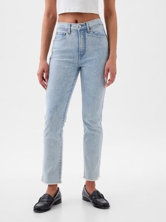 Calça Jeans Slim Vintage de Cintura Alta