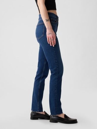Calça Jeans Slim Vintage de Cintura Alta