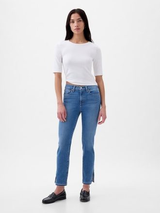 Calça Jeans Slim Vintage de Cintura Média