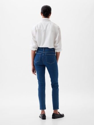 Calça Jeans Slim Vintage de Cintura Média