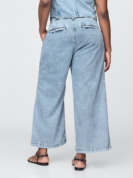 Calça jeans ultramacia de cintura alta 365 com pregas no tornozelo Calça jeans ultramacia de cintura alta 365 com pregas no tornozelo