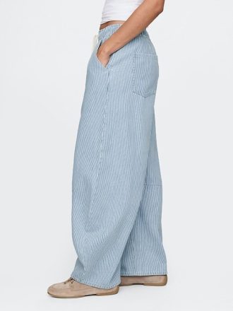 Calça jeans ultramacia de cintura média com listras e ferradura Easy Horseshoe