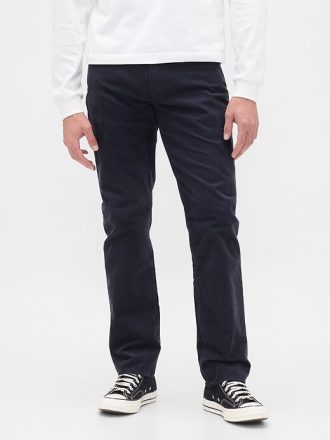 Calça reta de veludo cotelê