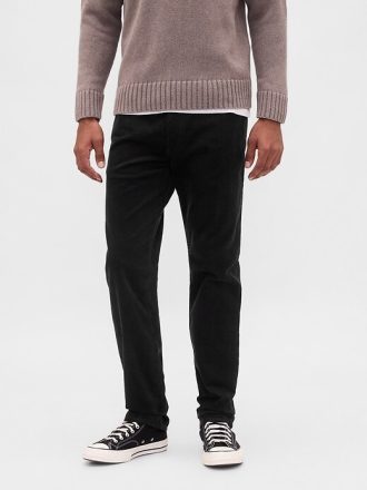 Calça reta de veludo cotelê