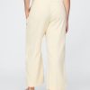 Calça reta relaxada com tornozelo em mistura de linho