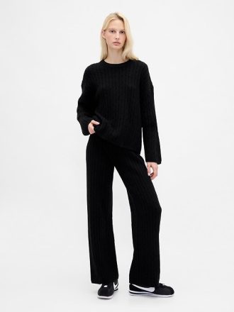 Calça suéter CashSoft Cable-Knit