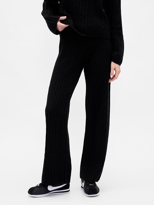 Calça suéter CashSoft Cable-Knit Calça suéter CashSoft Cable-Knit