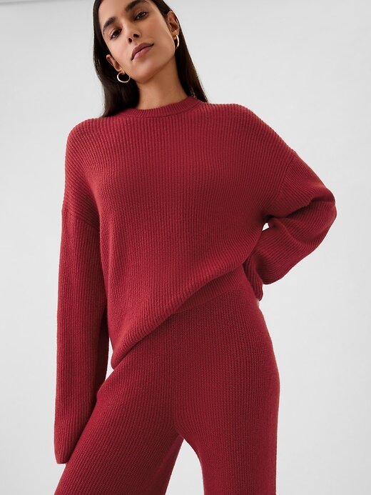 Calça suéter CashSoft Shaker-Stitch Calça suéter CashSoft Shaker-Stitch