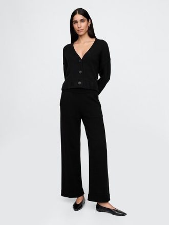 Calça suéter relaxada 100% algodão