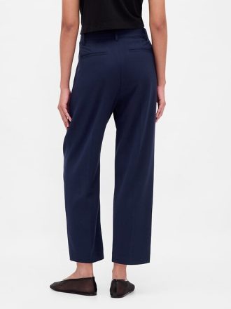 Calças afuniladas de sarja escovada de cintura alta 365