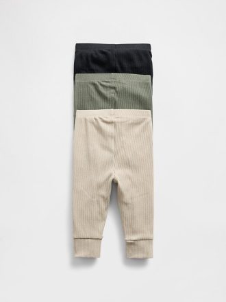 Calças Baby First Favorites TinyRib (pacote com 3)