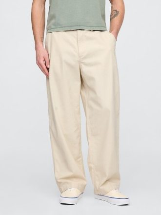 Calças cáqui extra largas