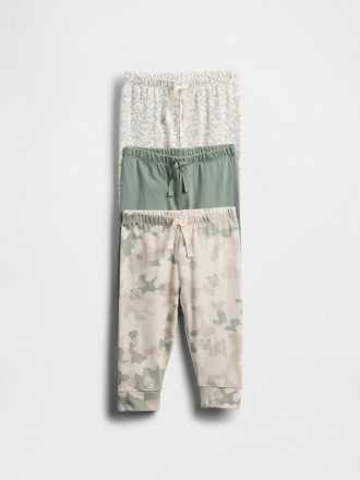 Calças de algodão orgânico Baby First Favorites (pacote com 3)