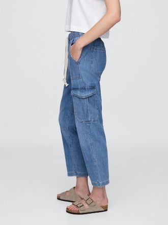 Calças de corrida cargo jeans fáceis