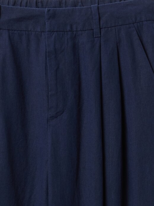 Calças de linho de cintura alta 365 Calças de linho de cintura alta 365