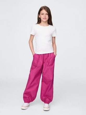 Calças de moletom largas de popeline para crianças