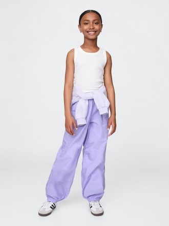 Calças de moletom largas de popeline para crianças