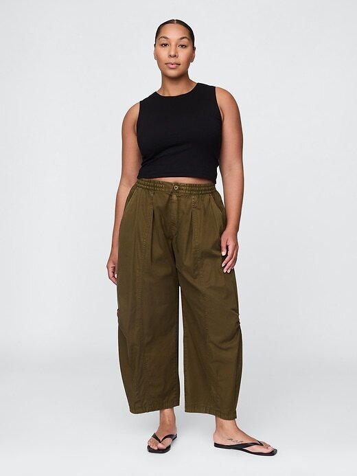 Calças de sarja de cintura média Calças de sarja de cintura média