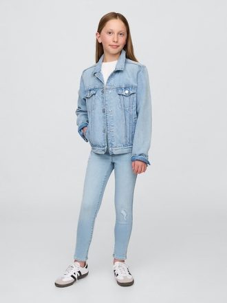 Calças jegging infantis de cintura média