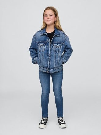 Calças jegging infantis de cintura média