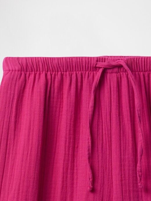 Calças largas infantis de gaze amassada Easy Calças largas infantis de gaze amassada Easy