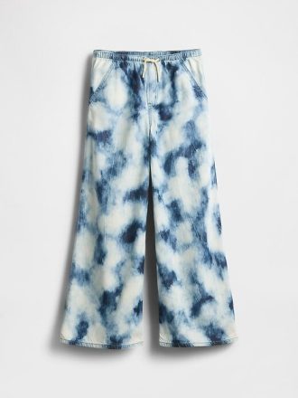 Calças largas infantis ultramacias em jeans tie-dye