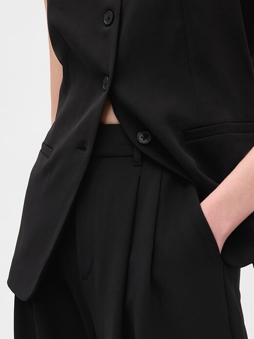 Calças plissadas de cintura alta 365 Calças plissadas de cintura alta 365