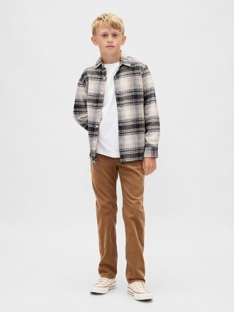 Calças Retas Originais de Veludo Cotelê Infantil dos Anos 90