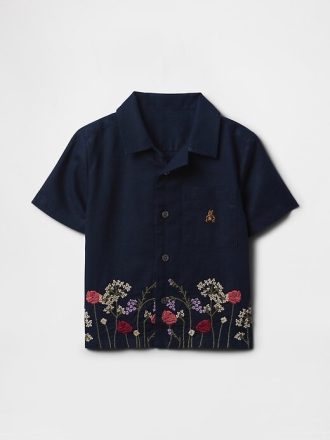 Camisa Cabana de Linho e Algodão para Bebê e Criança Pequena