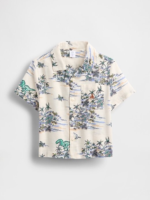 Camisa Cabana de Linho e Algodão para Bebê e Criança Pequena Camisa Cabana de Linho e Algodão para Bebê e Criança Pequena