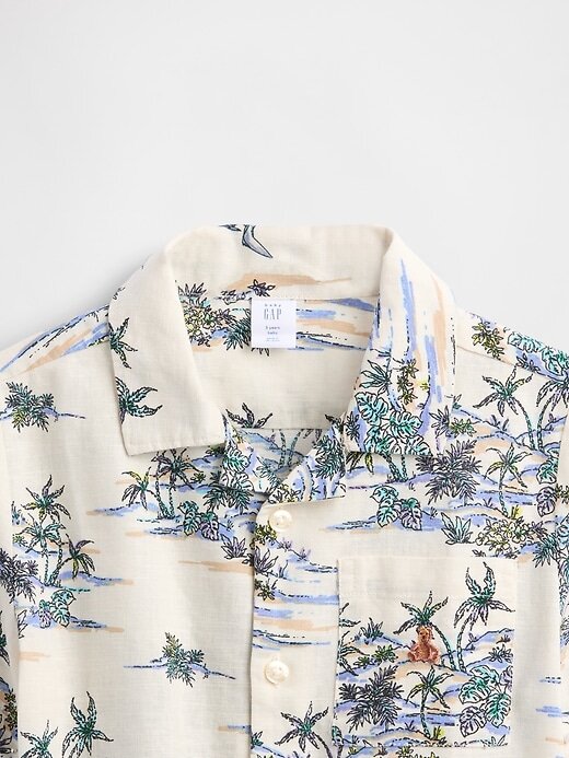 Camisa Cabana de Linho e Algodão para Bebê e Criança Pequena Camisa Cabana de Linho e Algodão para Bebê e Criança Pequena