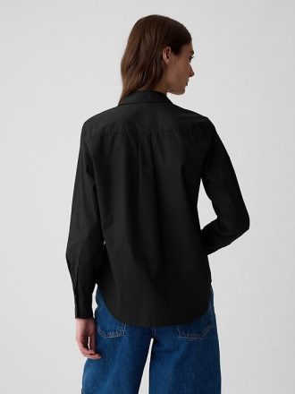 Camisa clássica de popeline de algodão orgânico