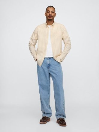 Camisa clássica de popeline de algodão orgânico