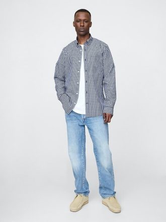 Camisa clássica de popeline de algodão orgânico