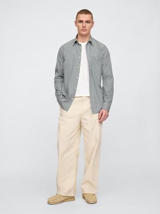 Camisa clássica de popeline de algodão orgânico