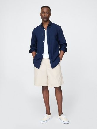 Camisa clássica de popeline de algodão orgânico