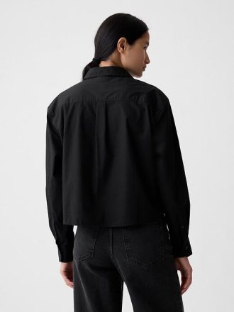 Camisa curta de popeline de algodão orgânico