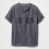 Camisa de beisebol com logotipo jeans de 1969