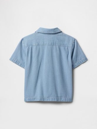 Camisa de Chambray para Bebê e Criança Pequena