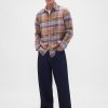 Camisa de flanela relaxada de algodão orgânico