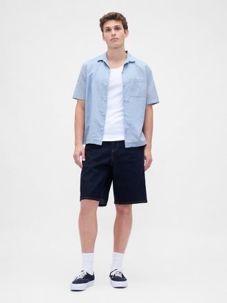 Camisa de linho e algodão