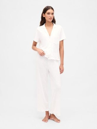 Camisa de pijama com babados